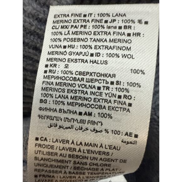 Banana Republic 100% Extra Fine Merino Wool Shawl Collar Sweater Blue Medium - Picture 7 of 9